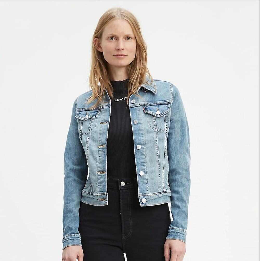 Levi’s Women’s Original Trucker Jacket Denim Blue Stretch Size Large